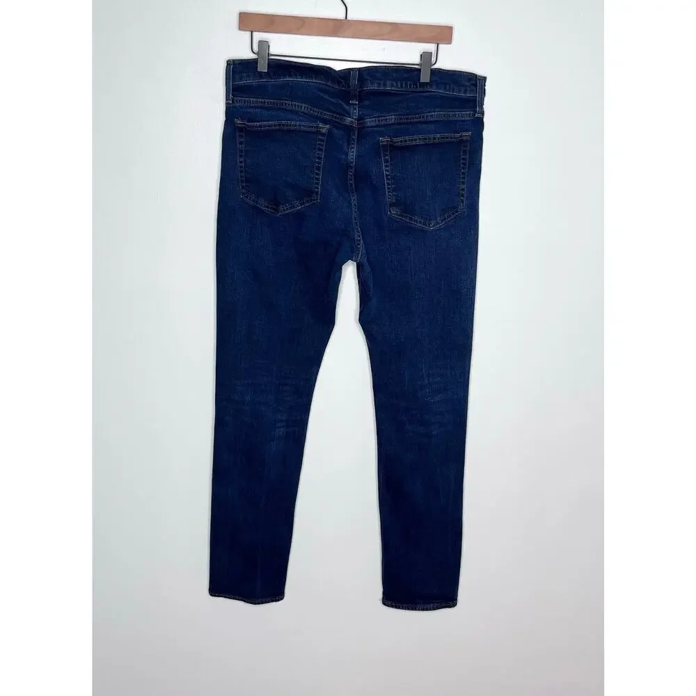 J.Crew Flex Slim Jeans Mens 35x34 Dark Wash Stretch Denim Cotton